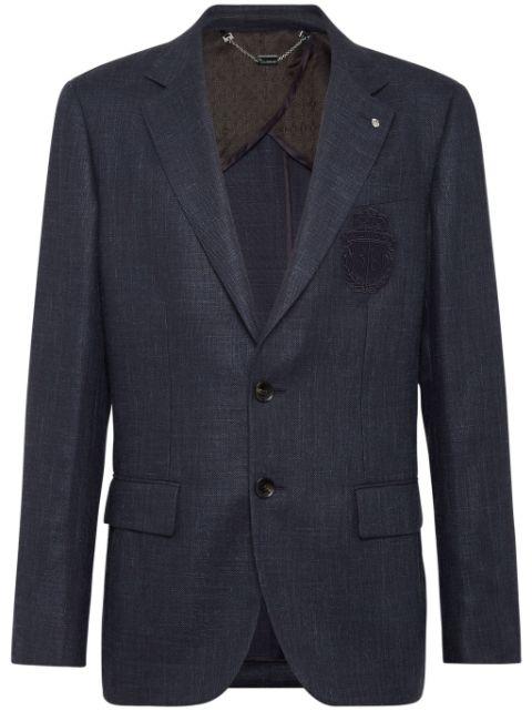 logo-patch single-breasted blazer by BILLIONAIRE