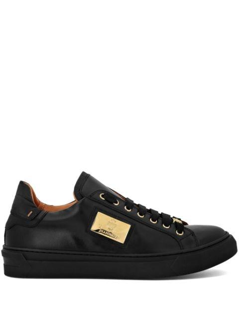 logo-plaque leather sneakers by BILLIONAIRE