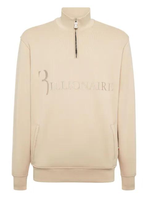 logo-print half-zip sweatshirt by BILLIONAIRE