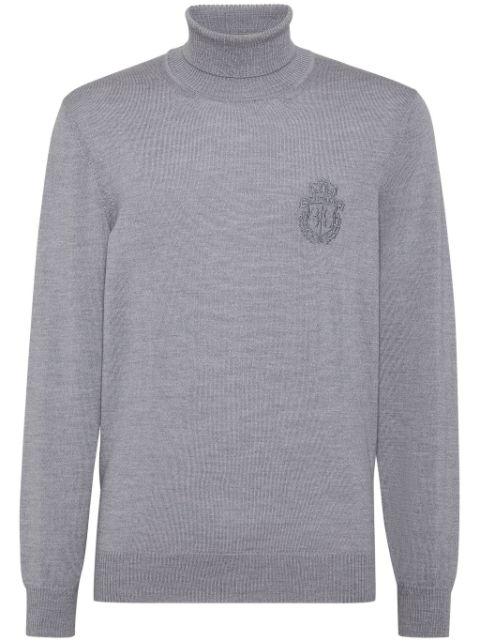monogram-embroidered knitted tutleneck by BILLIONAIRE
