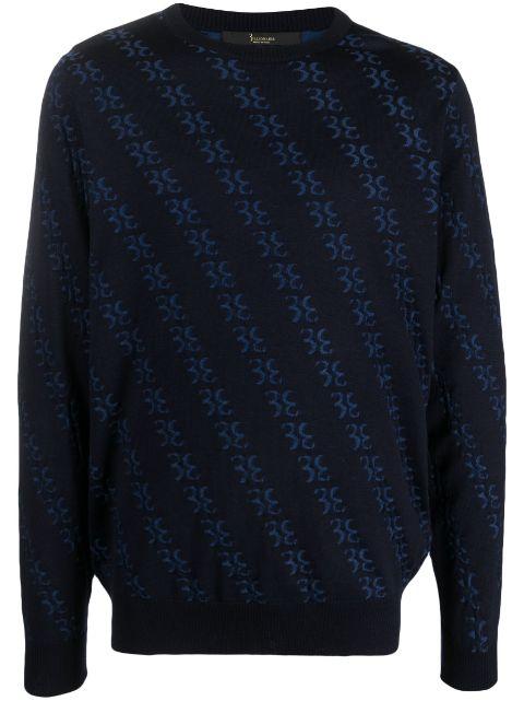monogram-jacquard knitted jumper by BILLIONAIRE