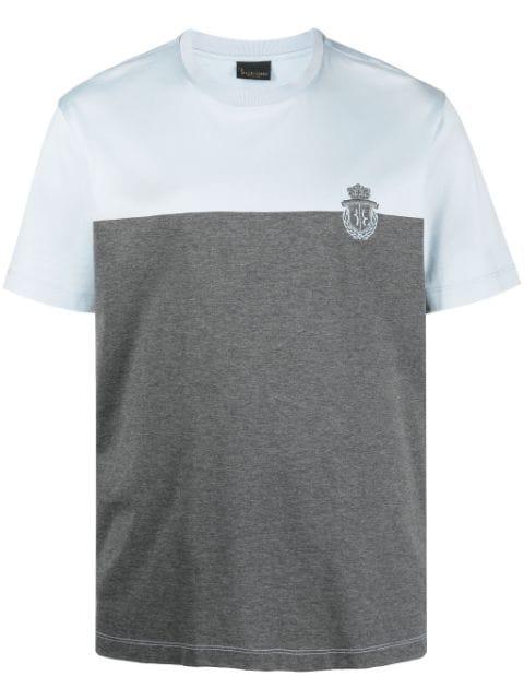 panelled crest-embroidered T-shirt by BILLIONAIRE