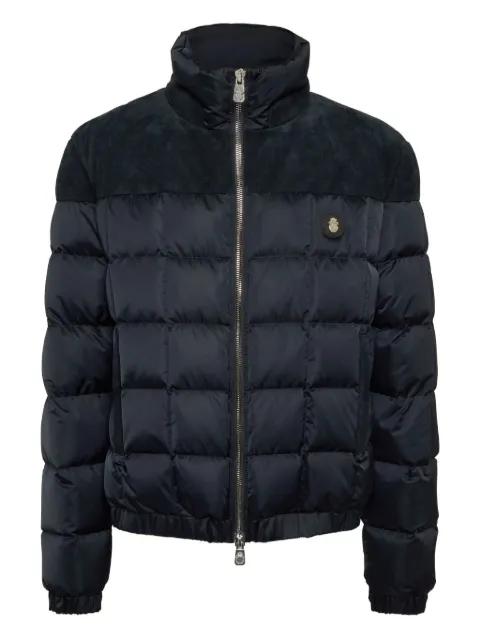 quilted suede-panel puffer jacket by BILLIONAIRE