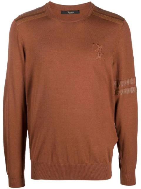 snakeskin-effect fine-knit jumper by BILLIONAIRE