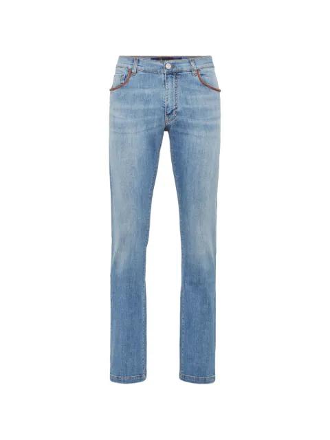 straight-cut braided-trimming  jeans by BILLIONAIRE