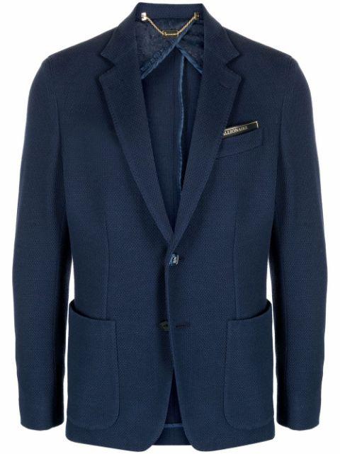 tailored-fit single-breasted blazer by BILLIONAIRE