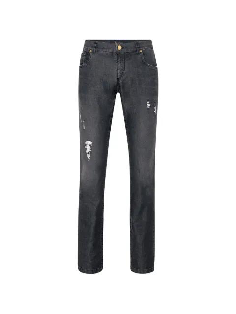 washed badge jeans by BILLIONAIRE