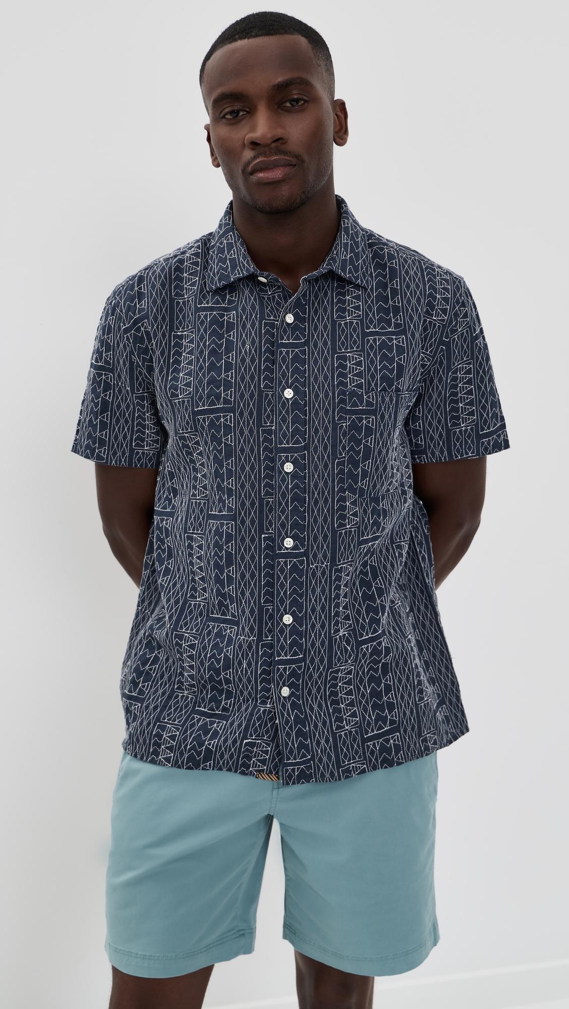Short Sleeve Geo Stitch Shirt by BILLY REID