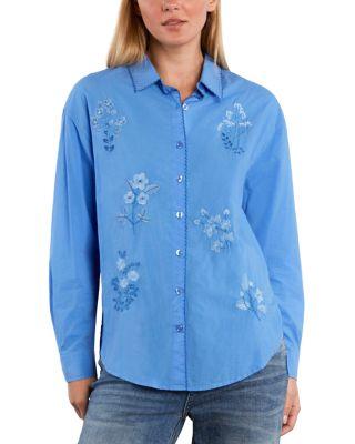 Poetic Floral Embroidered Shirt by BILLY T
