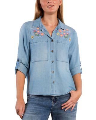 Summer Petal Embroidered Shirt by BILLY T