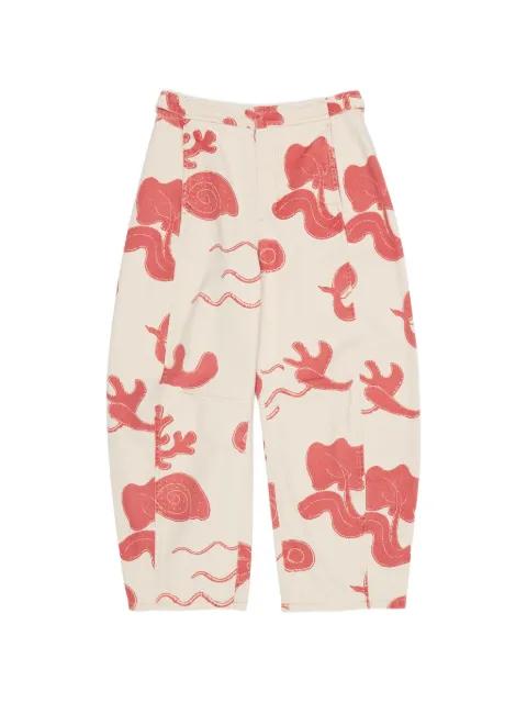 Barrel graphic-print trousers by BIMBA Y LOLA