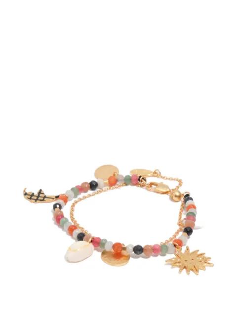 Double sun and moon brushed bracelet by BIMBA Y LOLA