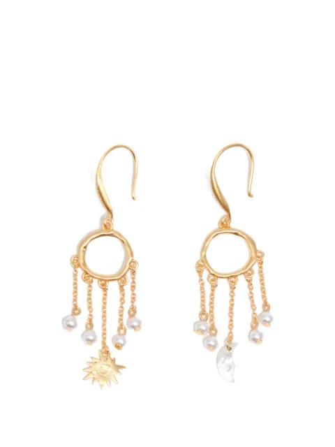 Sun and Moon chains earrings by BIMBA Y LOLA