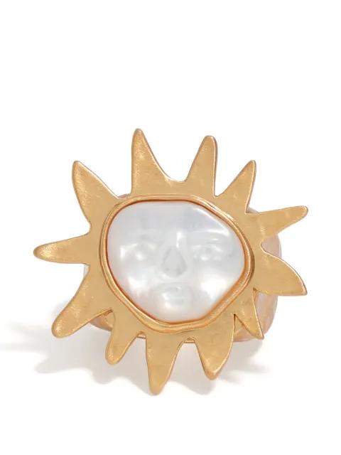 Sun faux-pearl ring by BIMBA Y LOLA