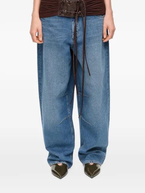 barrel - mid-blue denim leg 5-pocket trousers by BIMBA Y LOLA