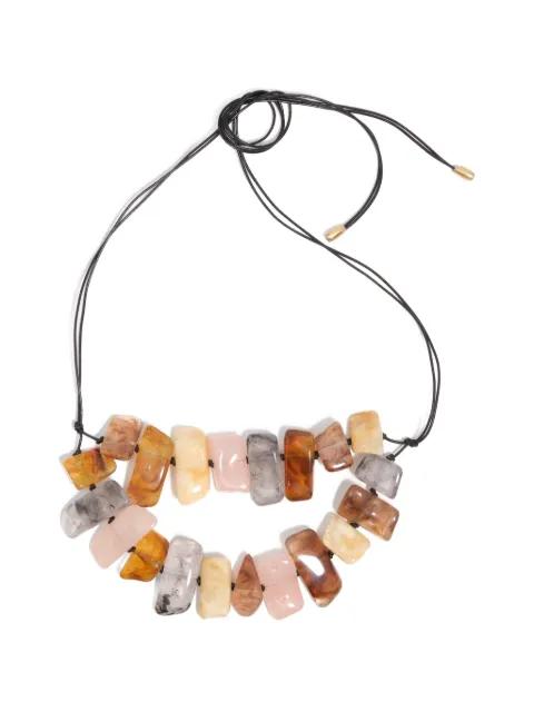 bead-embellished necklace by BIMBA Y LOLA