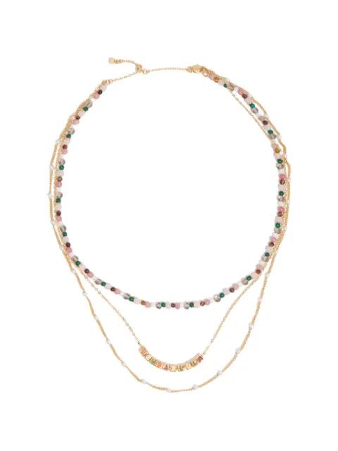 beaded logo necklace by BIMBA Y LOLA