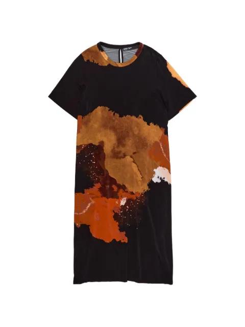 blot print slit midi dress by BIMBA Y LOLA