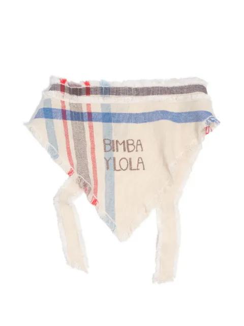 check-pattern triangle hair scarf by BIMBA Y LOLA
