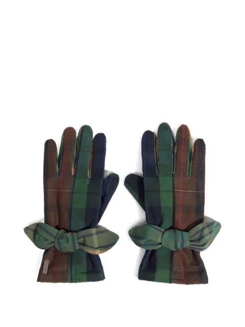 checked bow-detail gloves by BIMBA Y LOLA