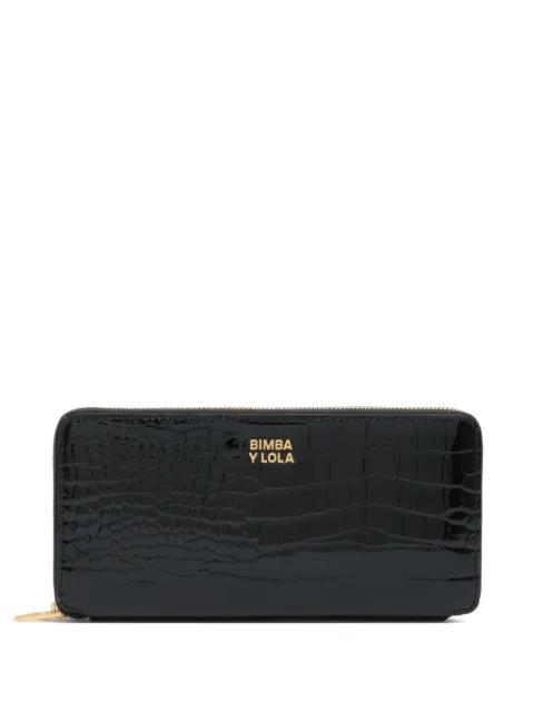 croc-effect patent wallet by BIMBA Y LOLA