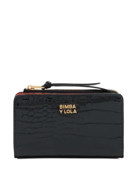 croc-effect patent wallet by BIMBA Y LOLA