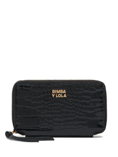 croc-effect patent wallet by BIMBA Y LOLA