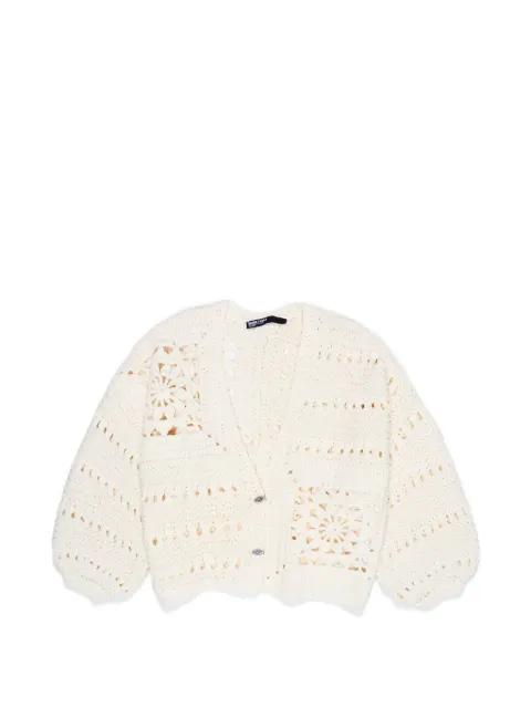 crochet-knit floral cardigan by BIMBA Y LOLA