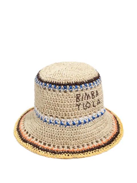 crochet-knit logo-embroidered bucket hat by BIMBA Y LOLA