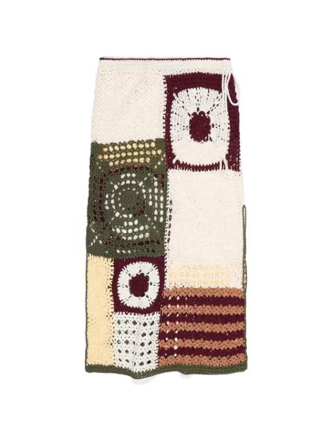 crochet-knit patchwork skirt by BIMBA Y LOLA