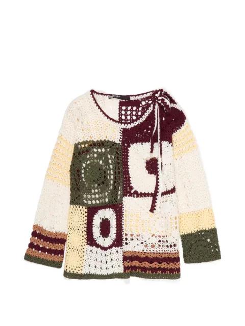 crochet-knit patchwork sweater by BIMBA Y LOLA