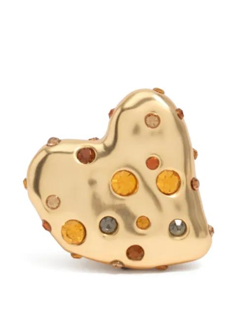 crystal-embellished heart ring by BIMBA Y LOLA