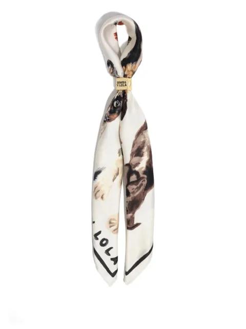 dog-print charm scarf by BIMBA Y LOLA