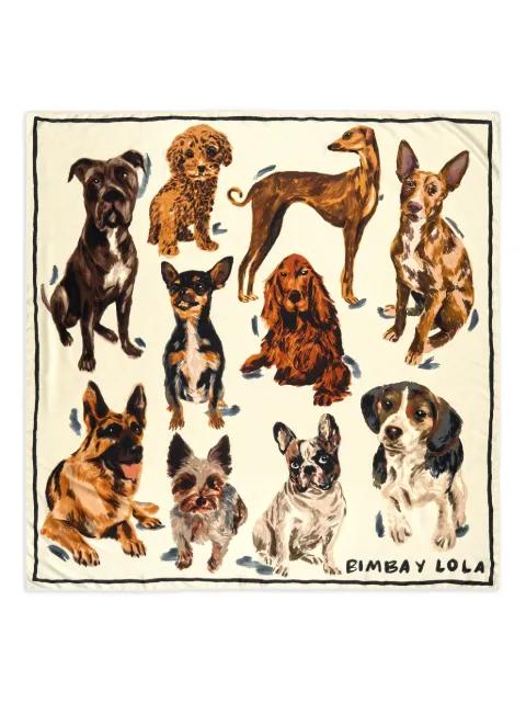 dog-print square scarf by BIMBA Y LOLA