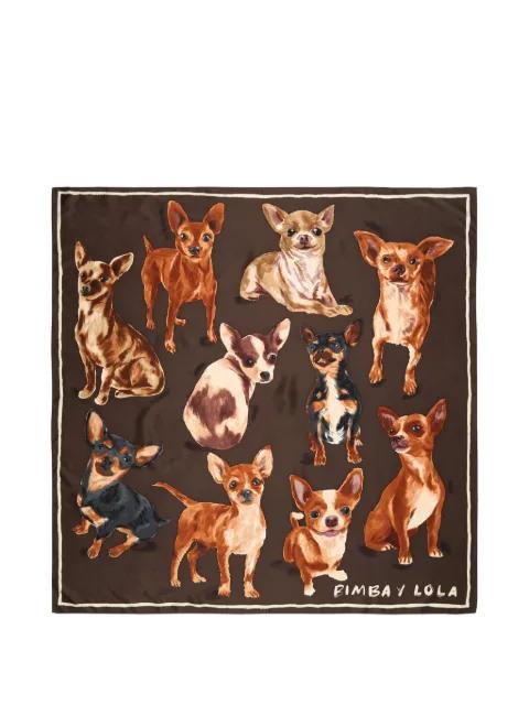 dog-print square scarf by BIMBA Y LOLA