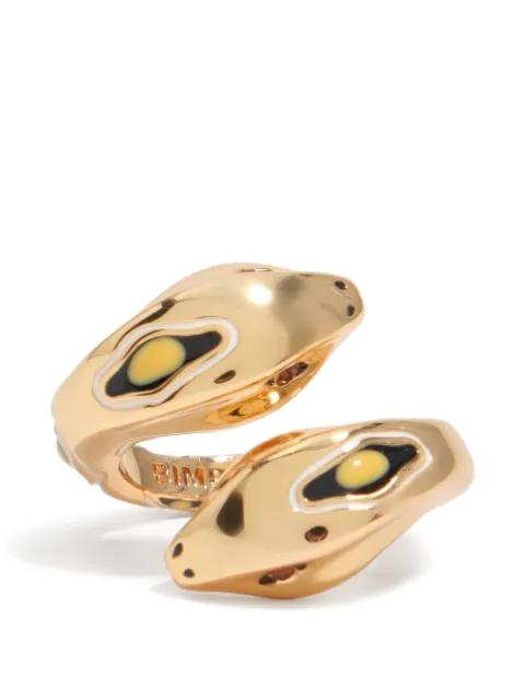 enamel-detail snake-head ring by BIMBA Y LOLA