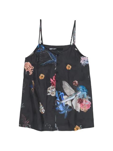 floral print button top by BIMBA Y LOLA