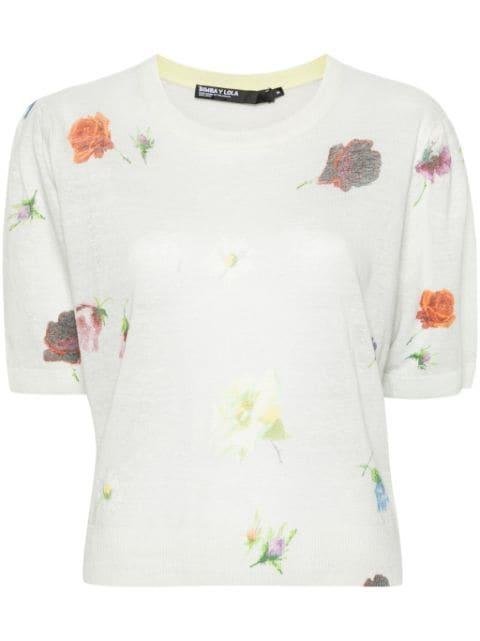 floral-print linen blouse by BIMBA Y LOLA
