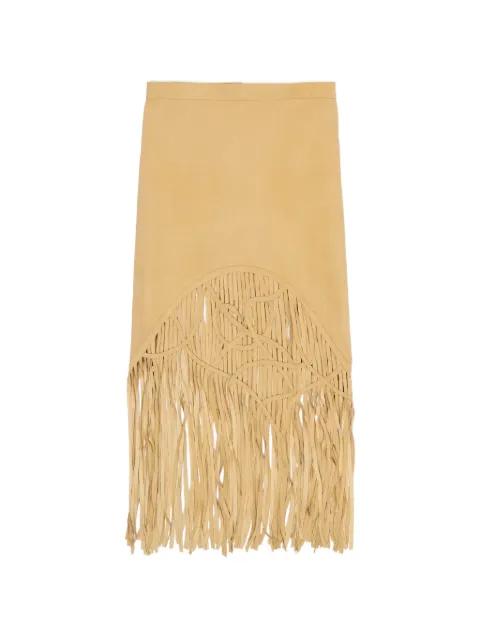 fringe-detail suede skirt by BIMBA Y LOLA