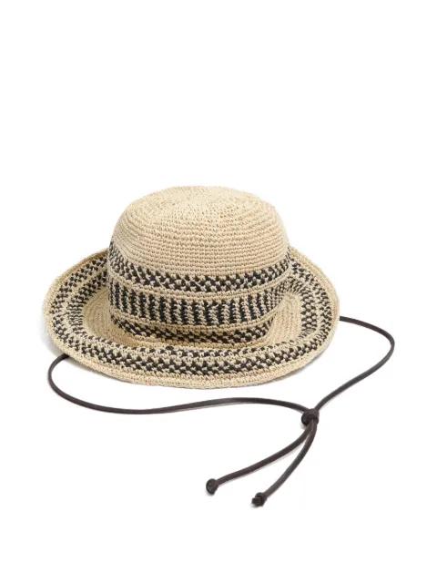 geometric-pattern woven hat by BIMBA Y LOLA