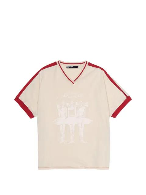 graphic-print V-neck T-shirt by BIMBA Y LOLA