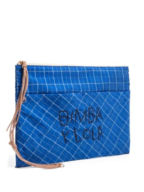grid-pattern embroidered-logo pouch by BIMBA Y LOLA