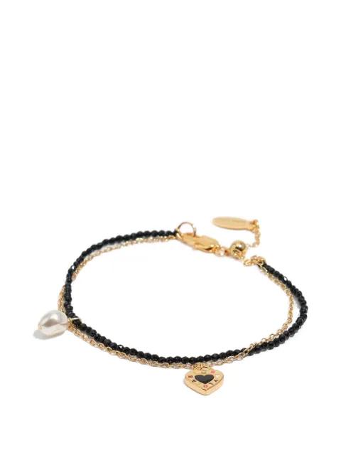 heart charm beaded bracelet by BIMBA Y LOLA