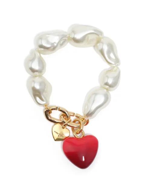 heart-charm pearl bracelet by BIMBA Y LOLA