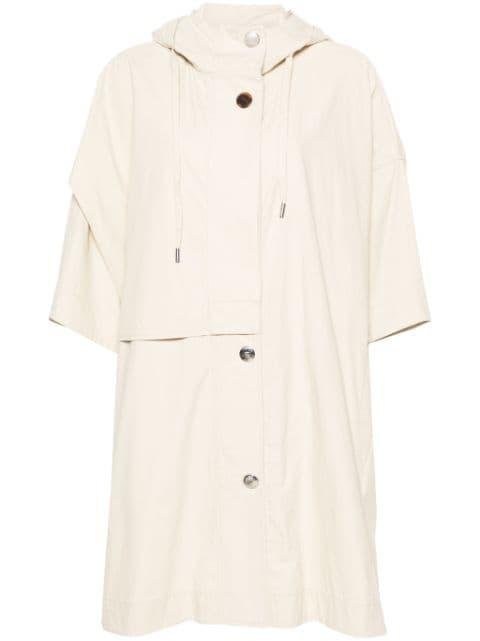 hoodied cotton trench coat by BIMBA Y LOLA