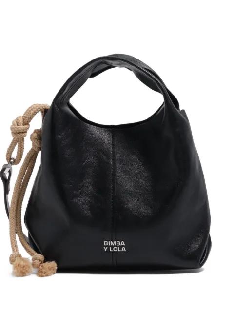 knot drawstring leather bucket bag by BIMBA Y LOLA
