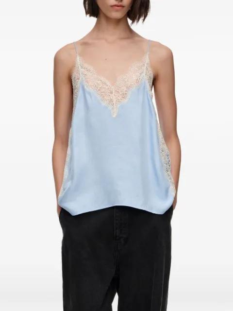 lace-trim satin top by BIMBA Y LOLA