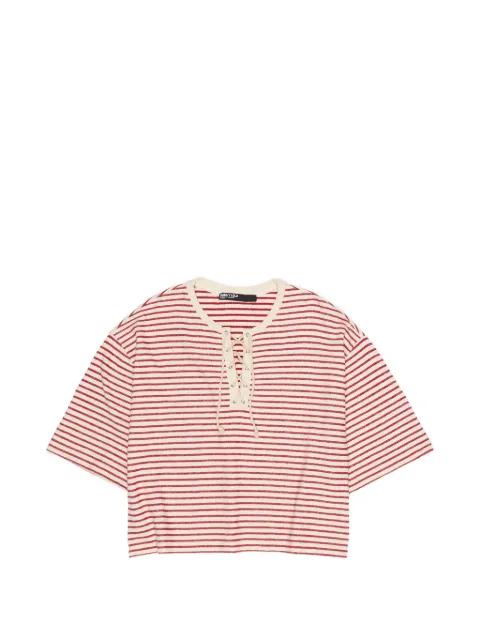 lace-up striped T-shirt by BIMBA Y LOLA