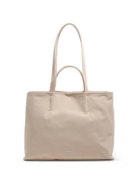 large Chihuahua logo-plaque tote bag by BIMBA Y LOLA