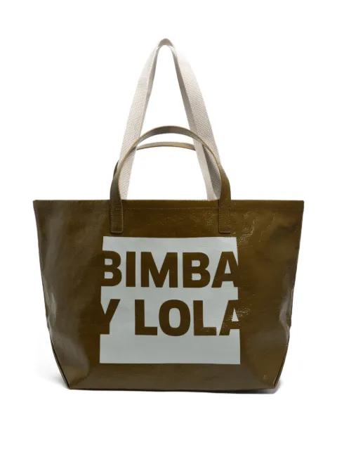 large logo-plaque tote bag by BIMBA Y LOLA